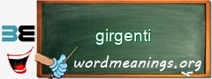 WordMeaning blackboard for girgenti